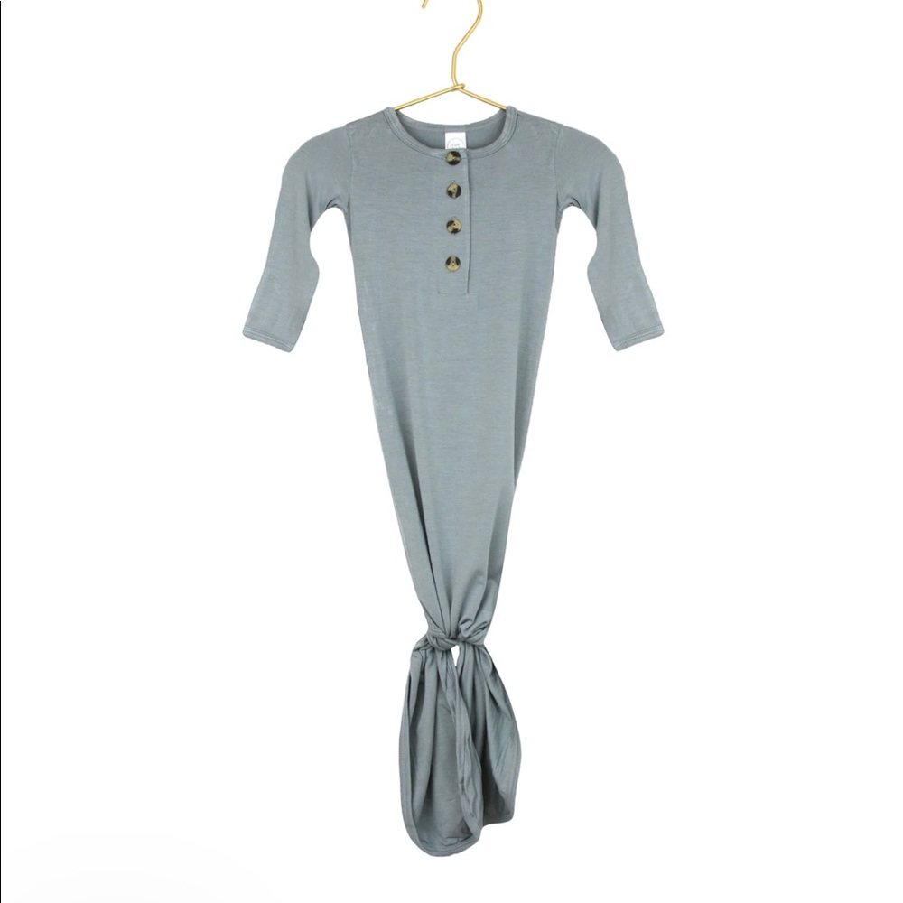 Two Lou Lou newborn gowns + one hat
